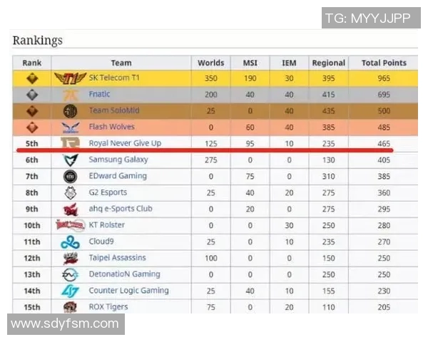 RNG在冠军杯积分榜中以75分稳居首位展现强劲实力